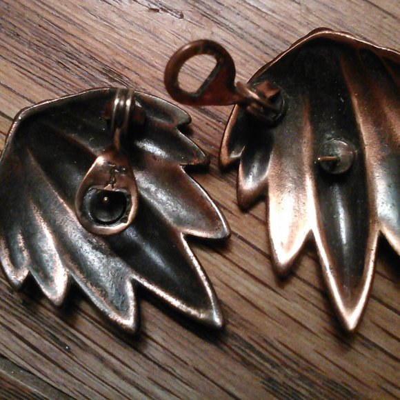 1980's Signed YSL Copper earrings - Picture 3 of 4